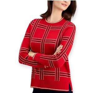 Charter Club Plaid Crewneck Sweater